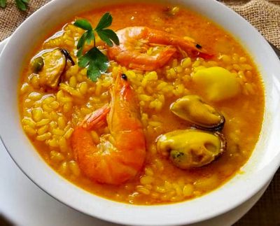 Arroz caldoso con marisco en Estepona